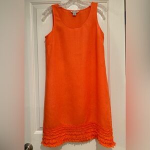 NWT Tommy Bahama Linen Scoop-Neck Sleeveless Two Palms Ruffle Dress